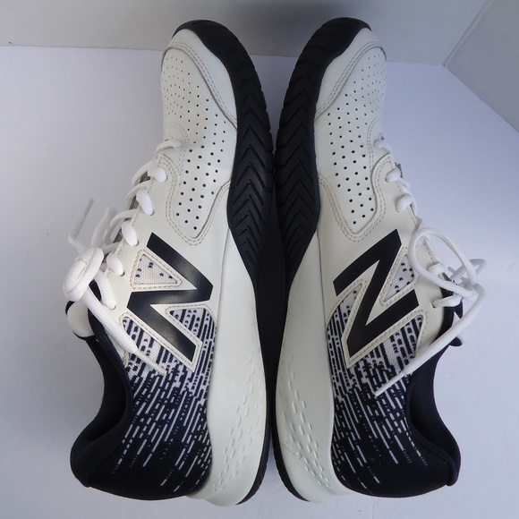 SIZE 11.5. New Balance men\'s white leather shoes. main image 4
